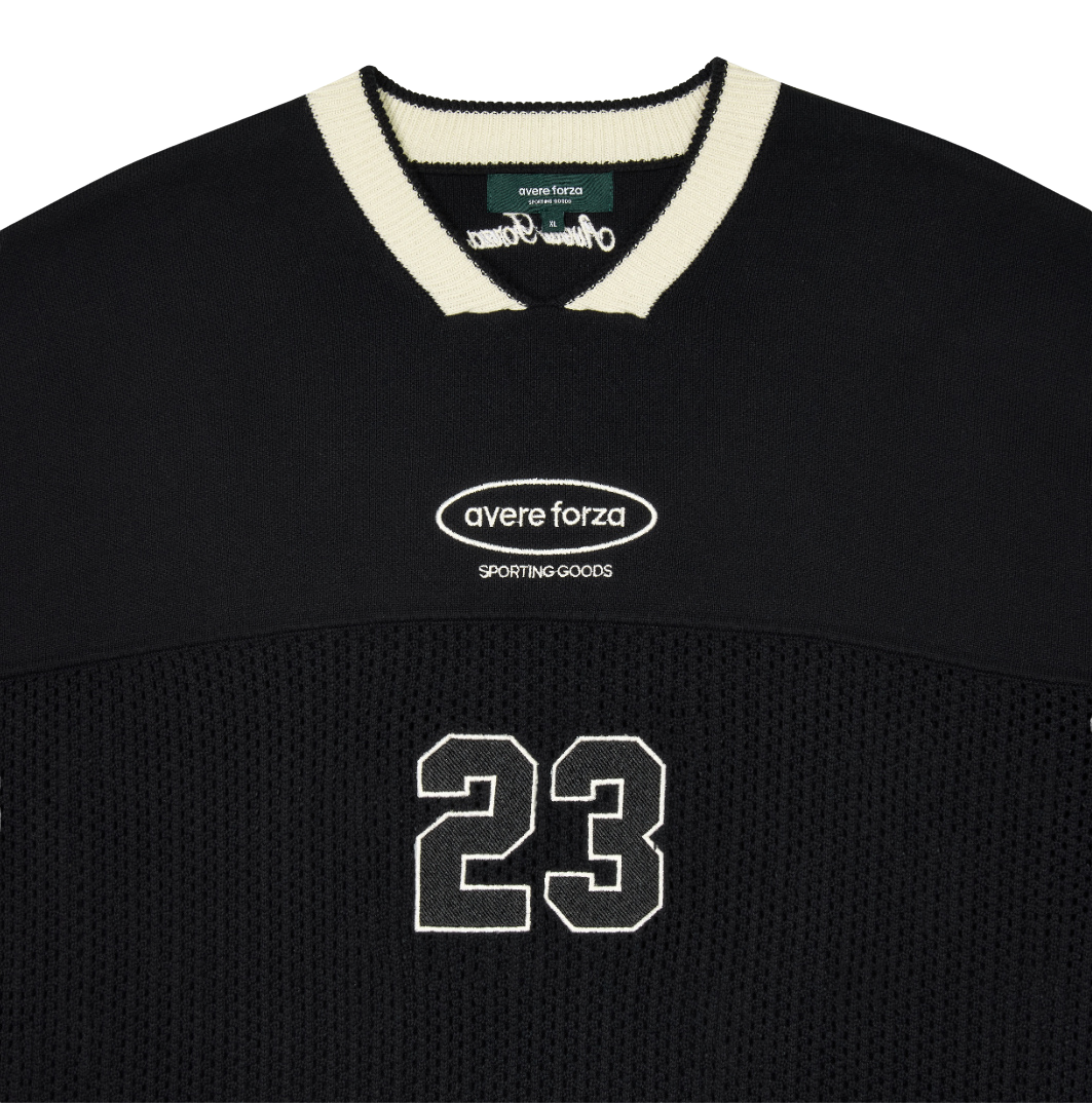 4. Gridiron Knitted Jersey (Black and Off White)