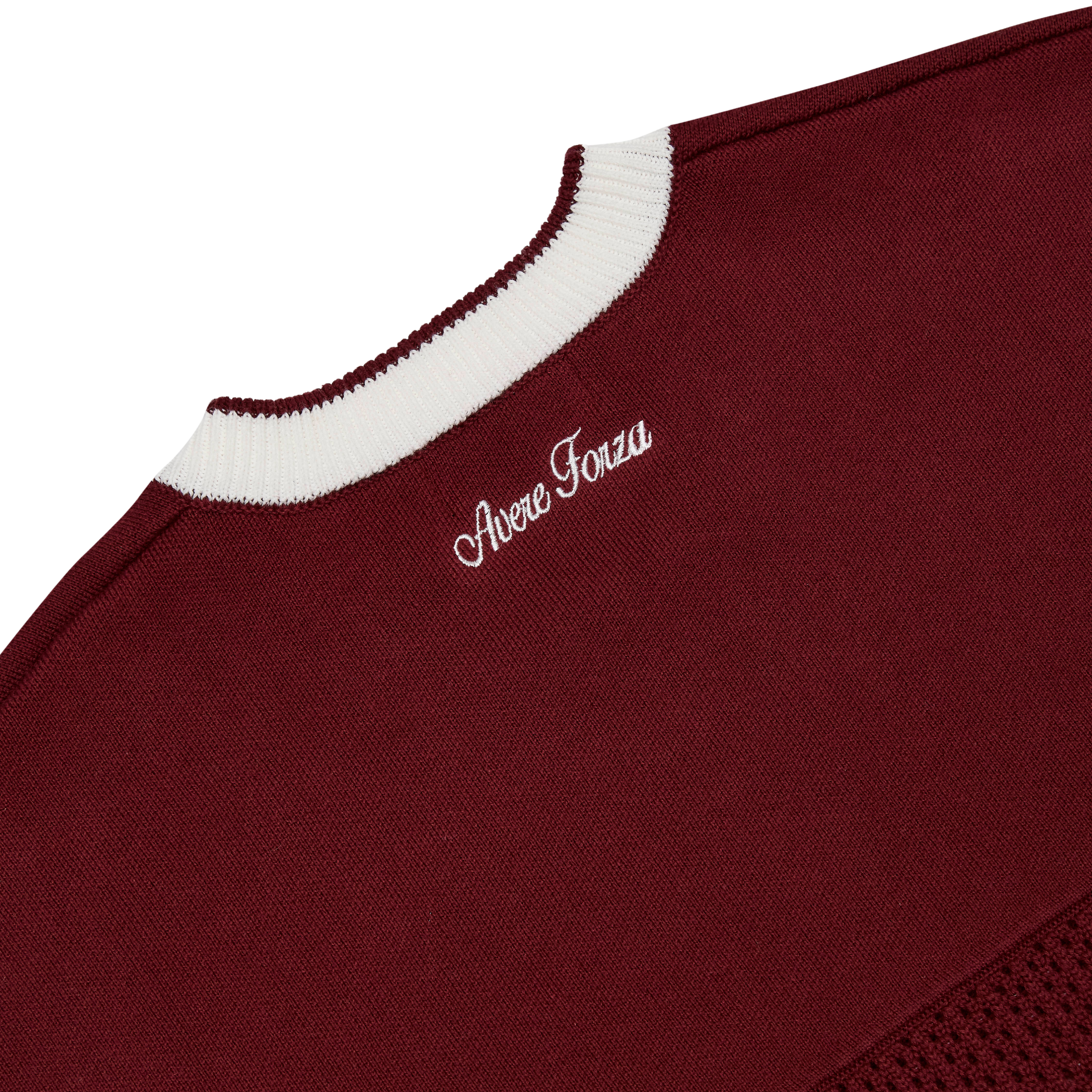 Gridiron Knitted Jersey (Burgundy and White)