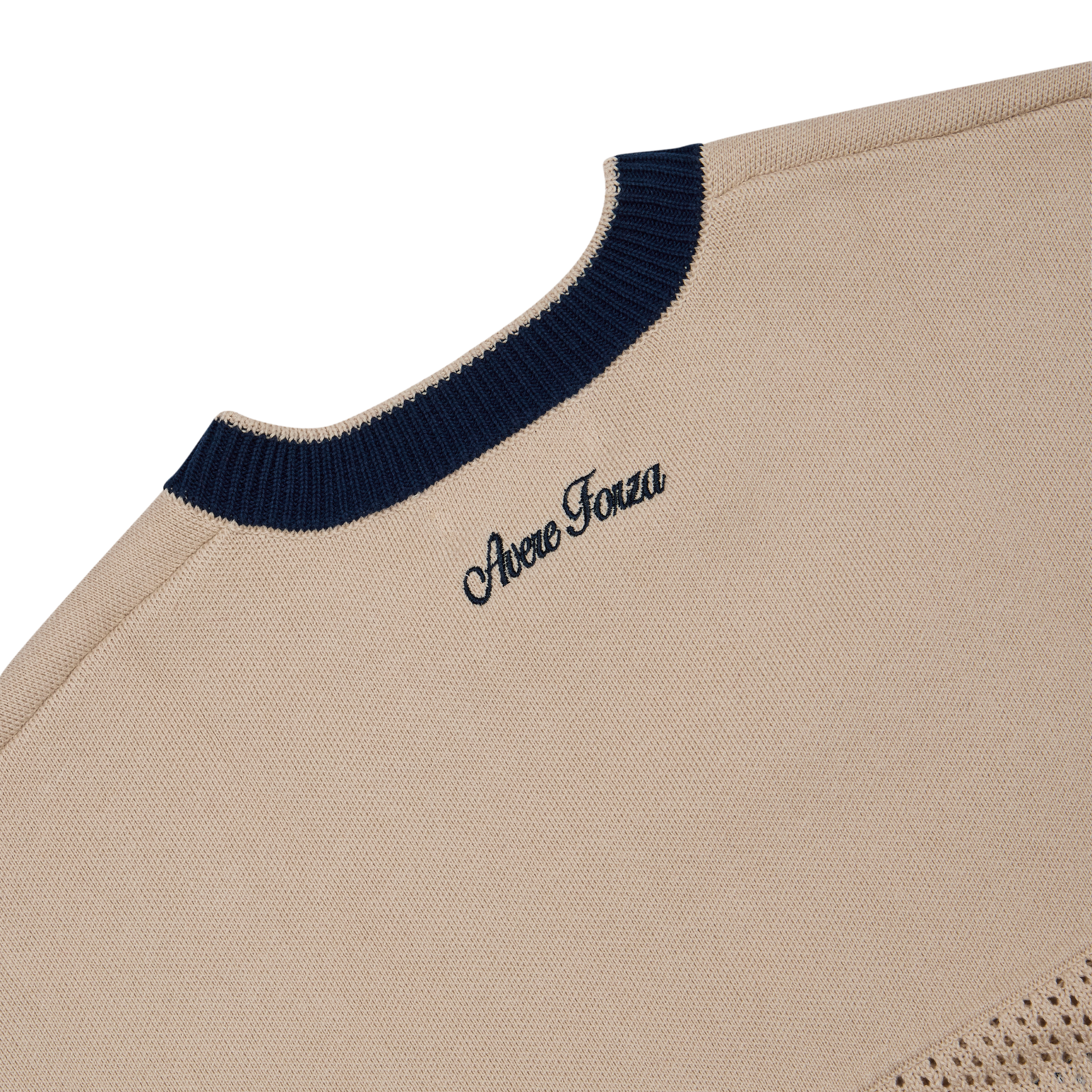Gridiron Knitted Jersey (Cannoli Cream and Navy)
