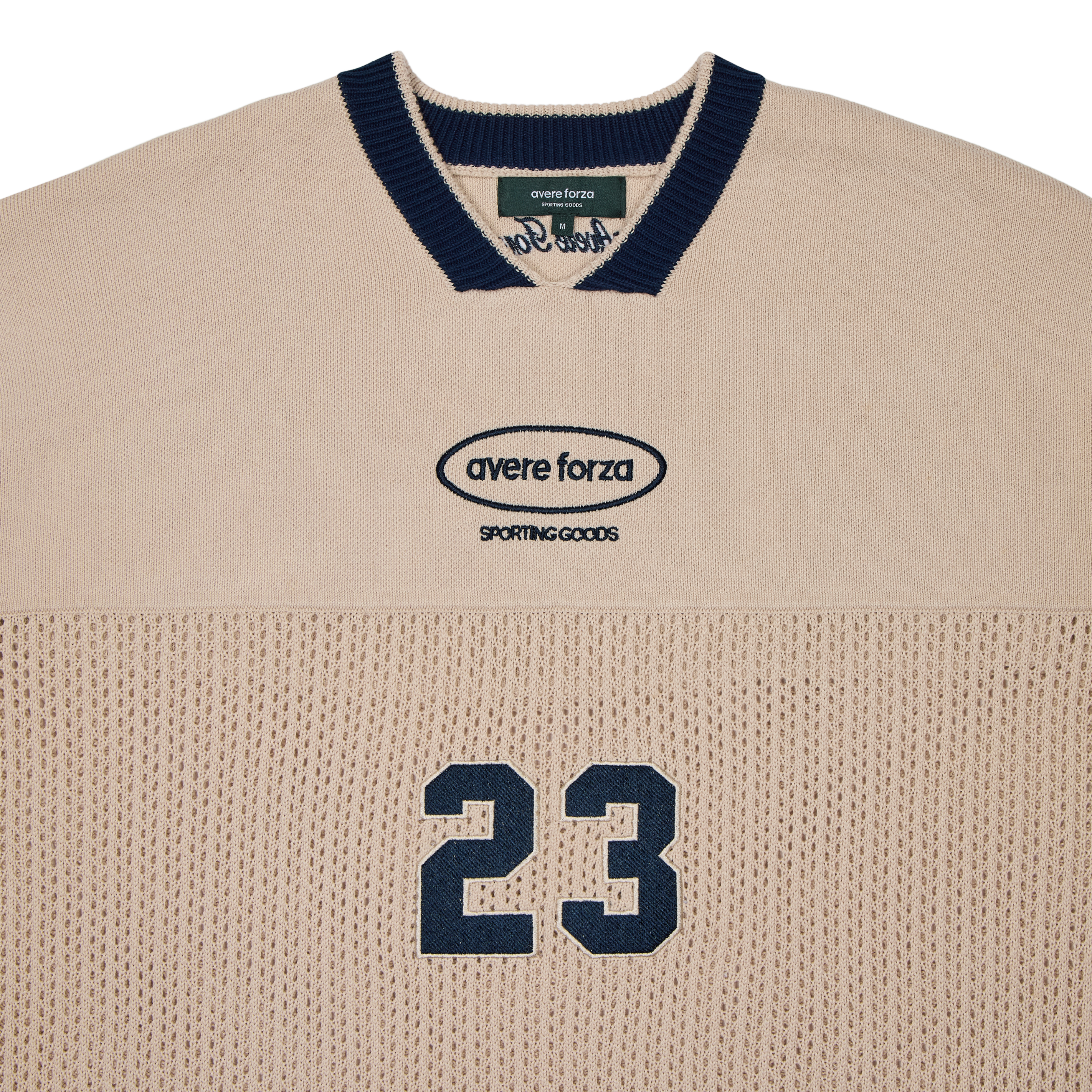 Gridiron Knitted Jersey (Cannoli Cream and Navy)