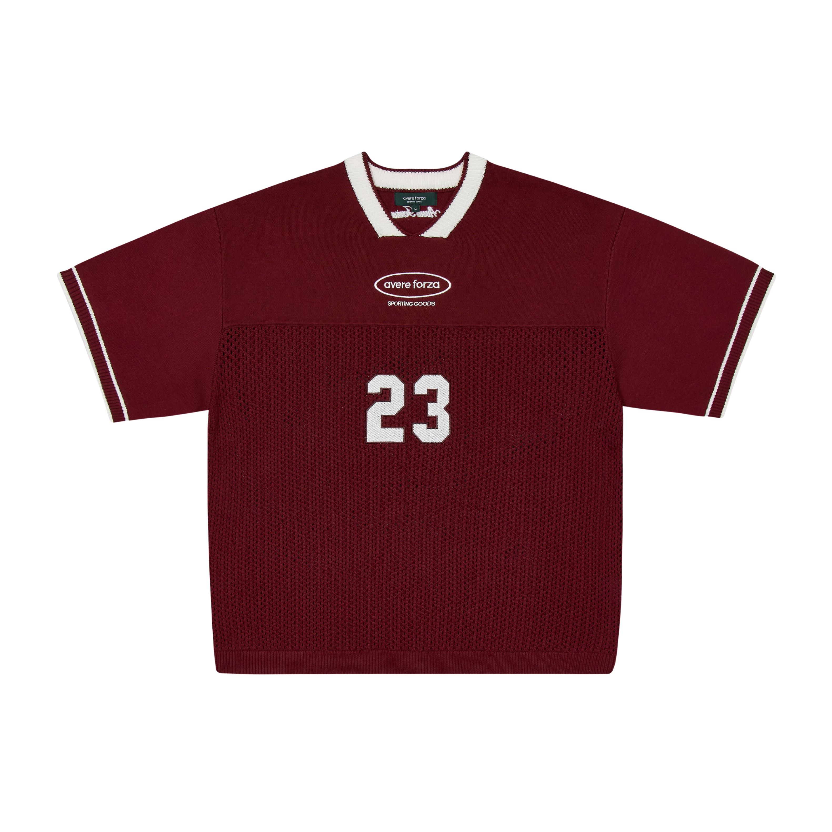 Gridiron Knitted Jersey (Burgundy and White)