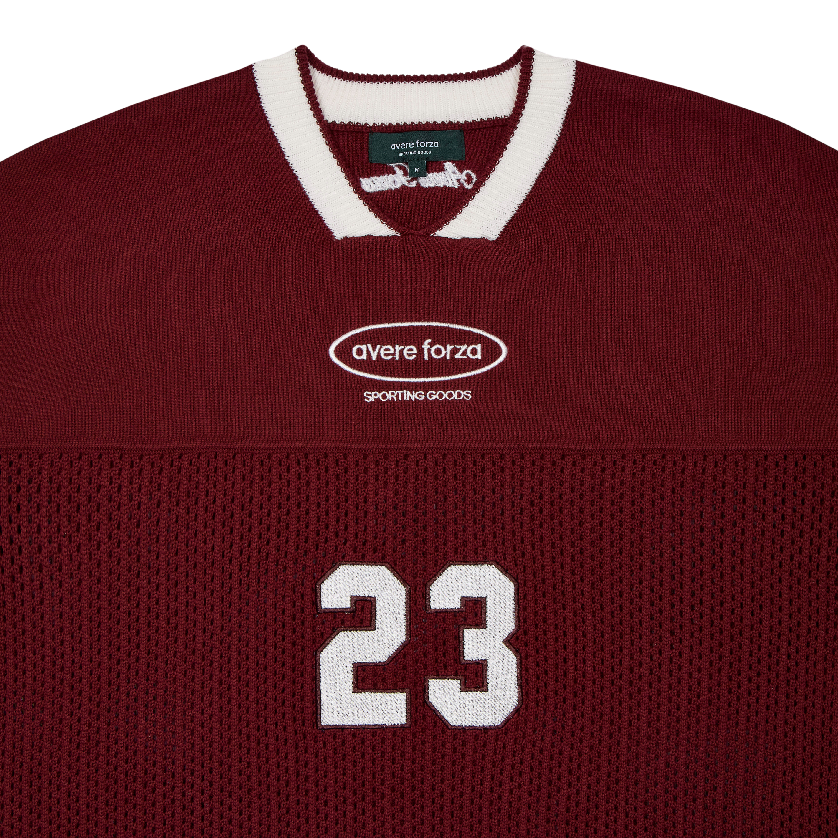 Gridiron Knitted Jersey (Burgundy and White)