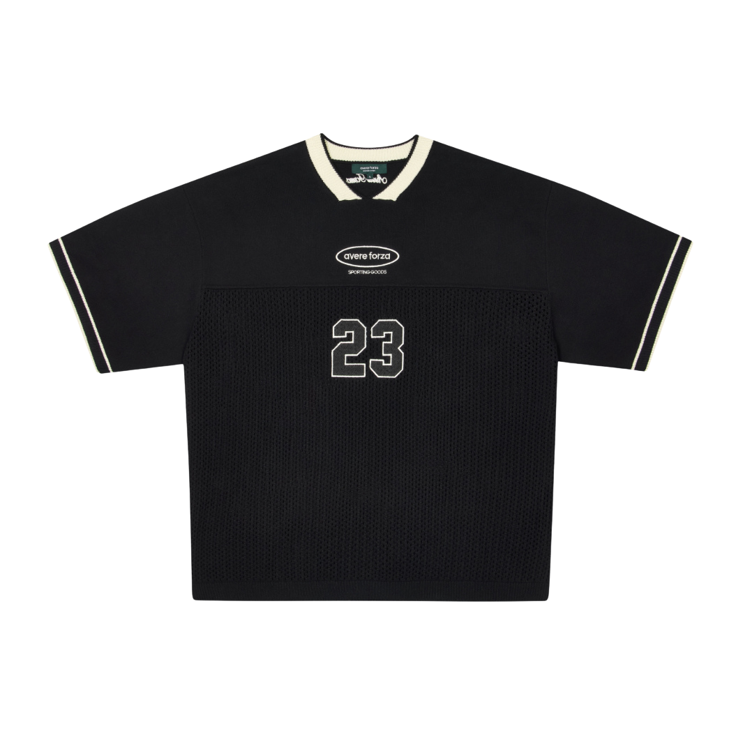 4. Gridiron Knitted Jersey (Black and Off White)